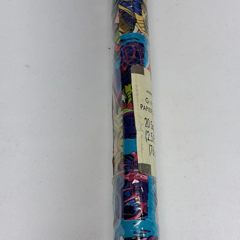 Yu-Gi-Oh Gift Wrap American Greetings VTG 20 Sq Ft Blue Vintage 1996 Anime TCG